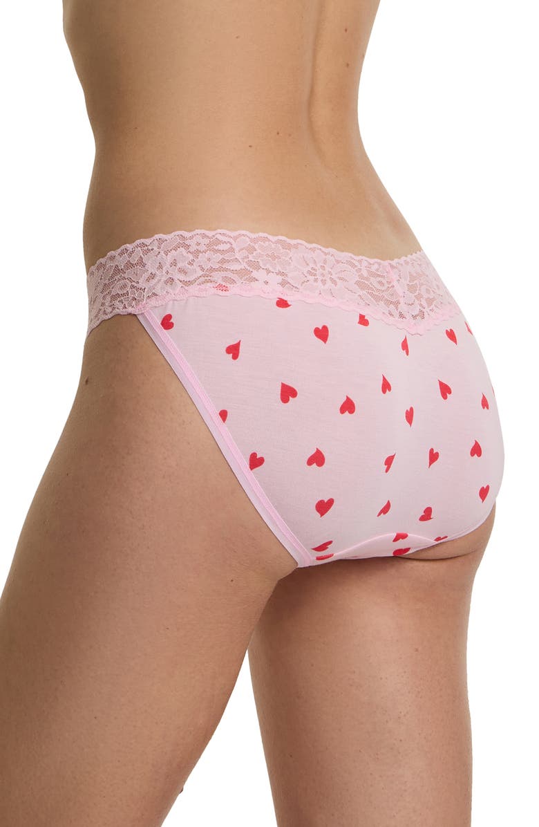 Hanky Panky Dream Printed V-Cut Bikini Briefs, Alternate, color, So In Love Pink
