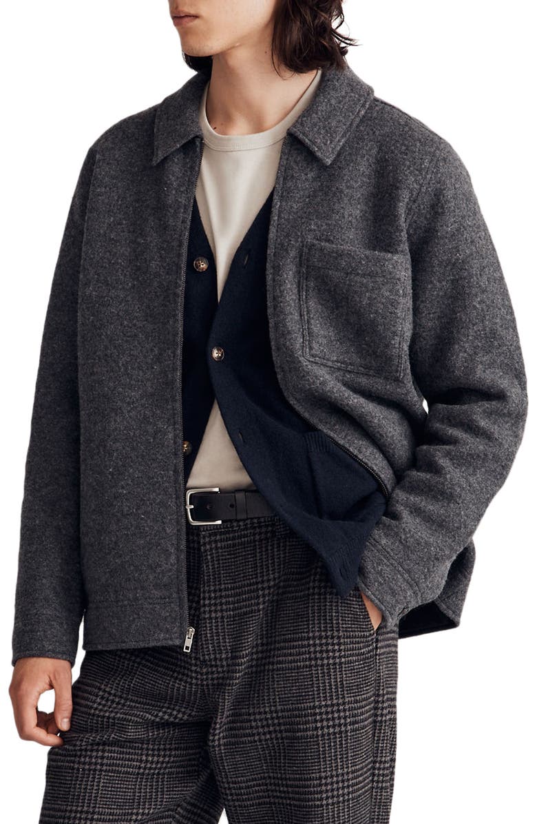 Madewell Boiled Wool Chore Jacket, Main, color, 