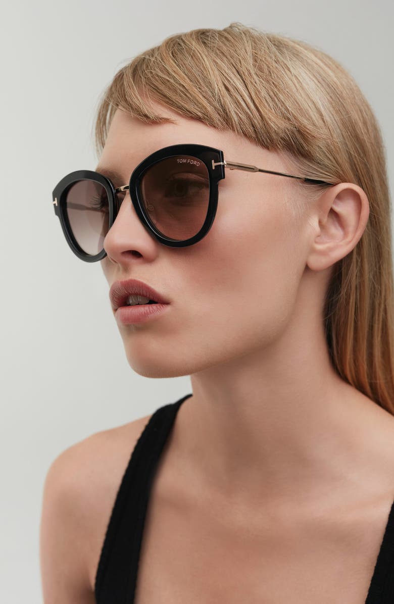 TOM FORD Mia 55mm Cat Eye Sunglasses, Alternate, color,