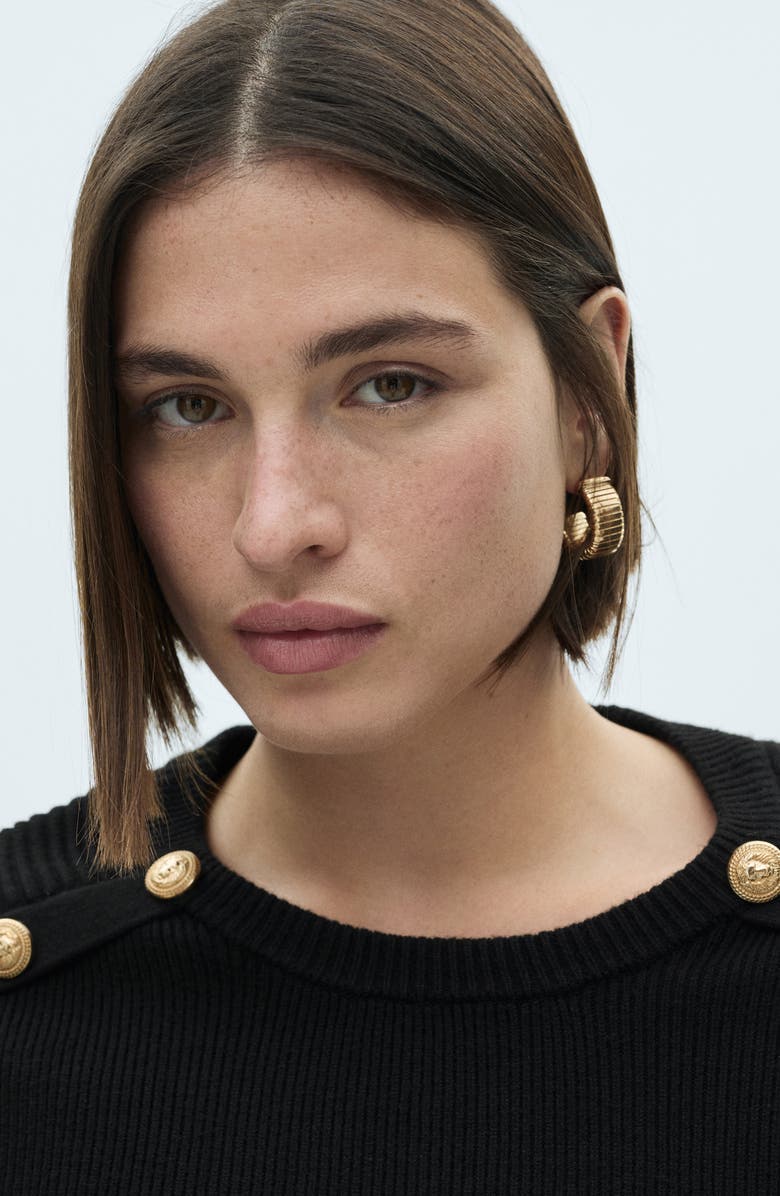 MANGO Button Shoulder Sweater, Alternate, color, 