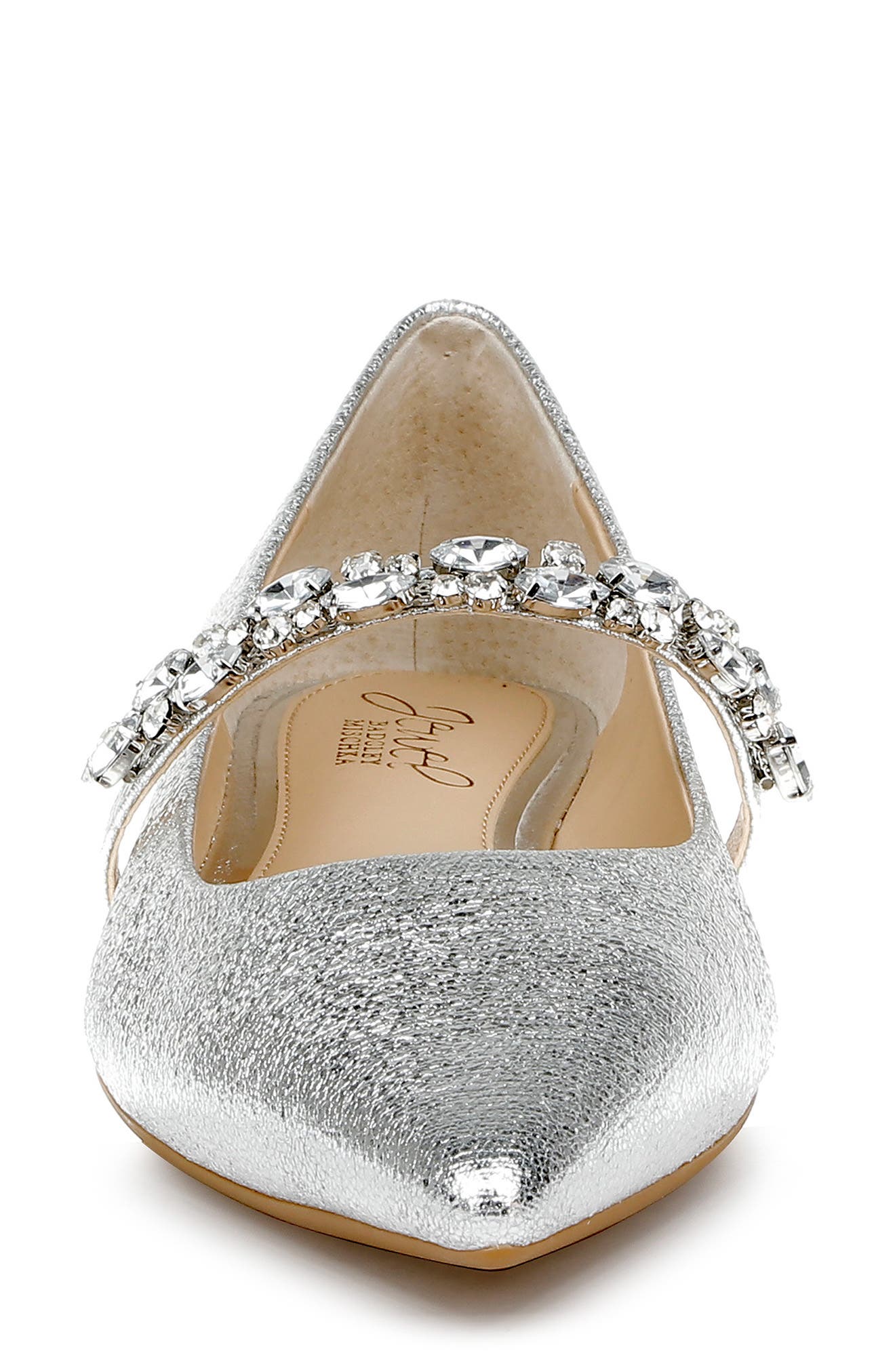 Jewel Badgley Mischka Dylan Crystal Embellished Mary Jane Flat, Alternate, color, 