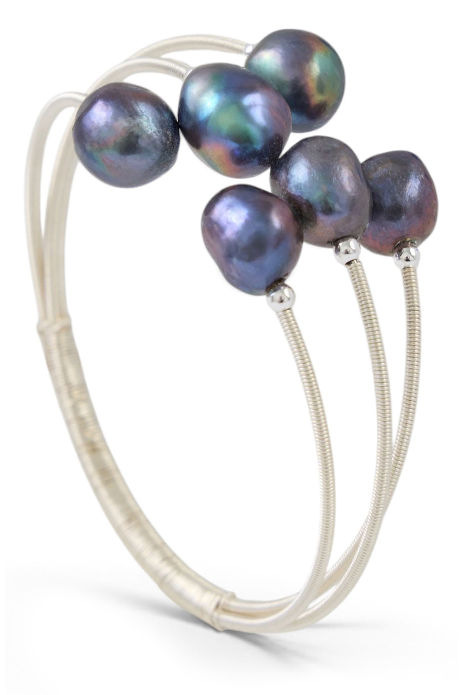 Wire Color Code Pu SAACHI Black Freshwater Pearl Wire Cuff Bracelet (Women) | Nordstromrack