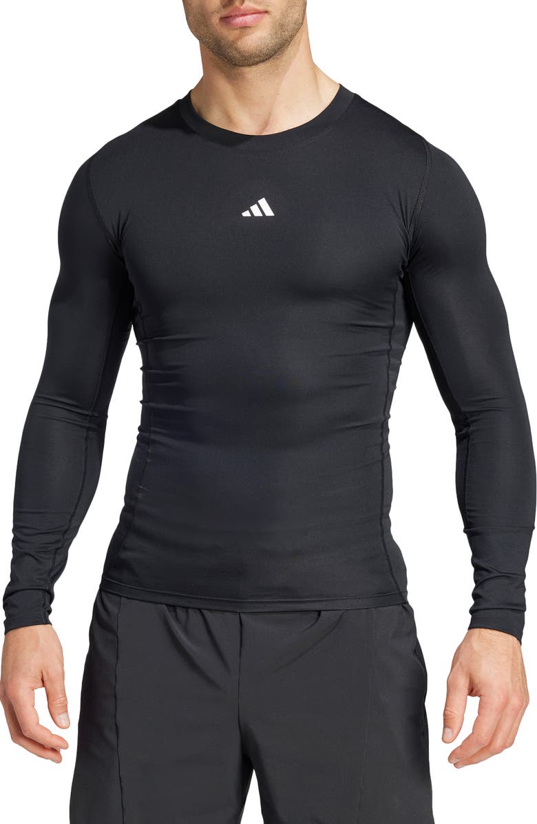 adidas Techfit AEROREADY Long Sleeve Training T-Shirt, Main, color, Black