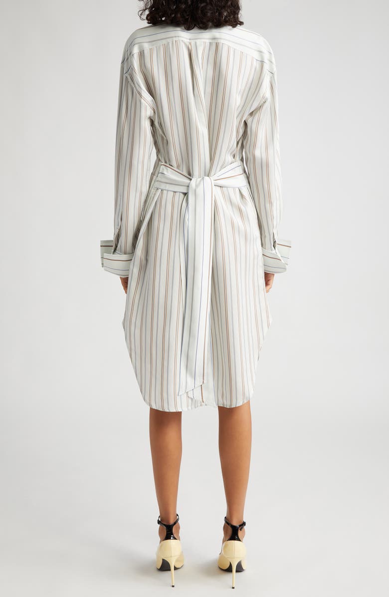 Victoria Beckham Stripe Plastron Long Sleeve Shirtdress, Alternate, color,