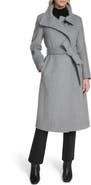 Cole Haan Slick Asymmetric Zip Wool Blend Coat