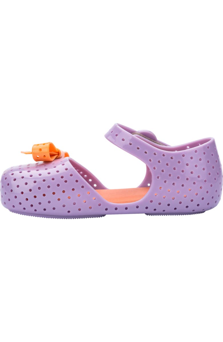 Mini Melissa Kids' Furadinha Mary Jane Flat, Alternate, color, Lilac/ Orange
