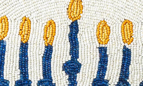 Tiramisu The Chanukah Frost Beaded Placemat In Blue