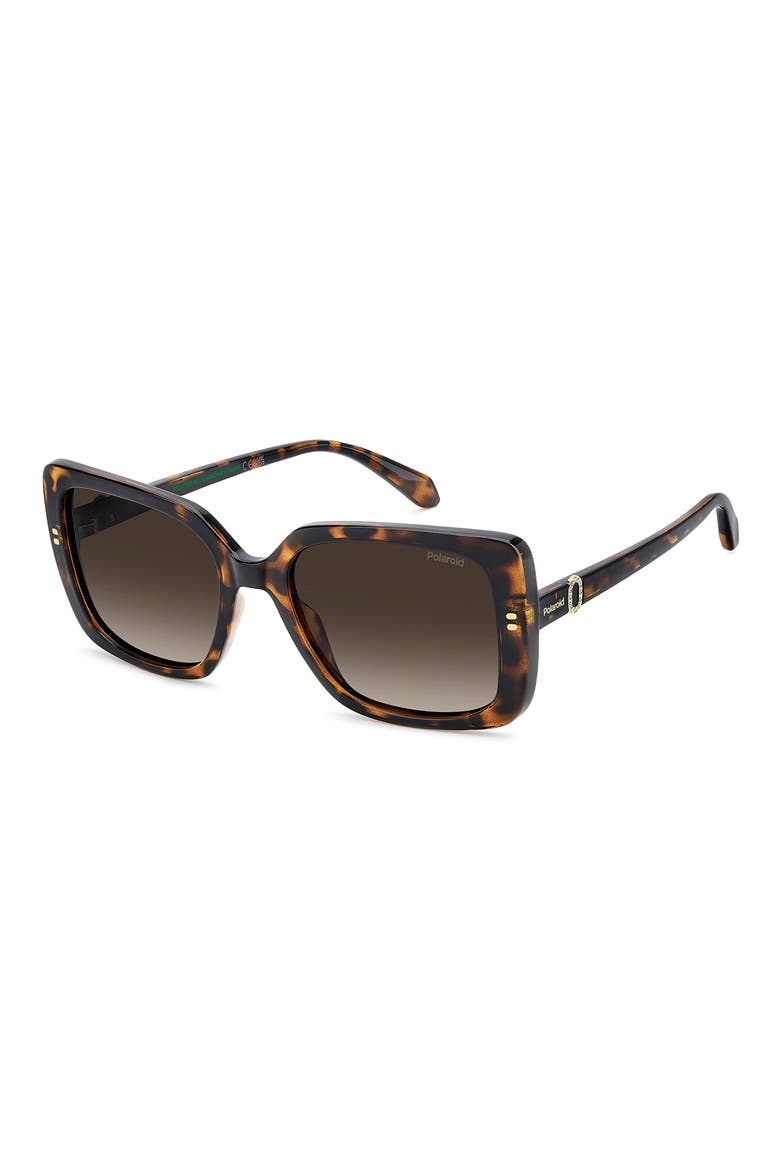 55mm Polarized Rectangular Sunglasses, Alternate, color, HAVANA/ BROWN