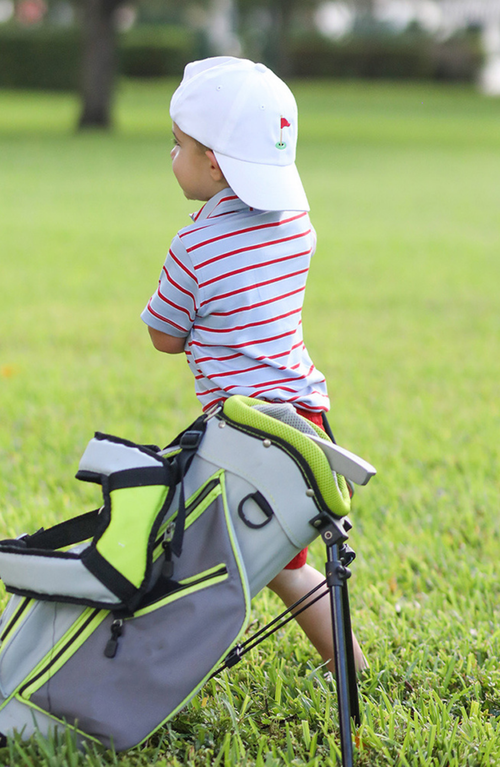 Bits & Bows Golf Flag Baseball Hat In White