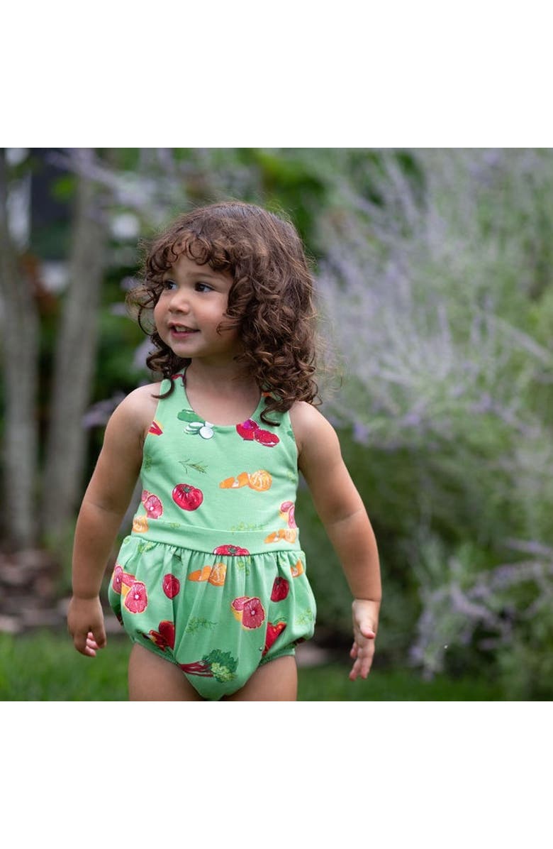 WORTHY THREADS Cross Back Bubble Romper, Alternate, color, Greens Market