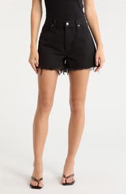 Re/Done The Breezy Frayed Hem Denim Shorts