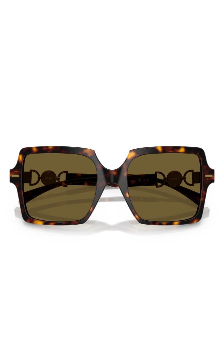 Versace 55mm Square Sunglasses, Alternate, color, Havana