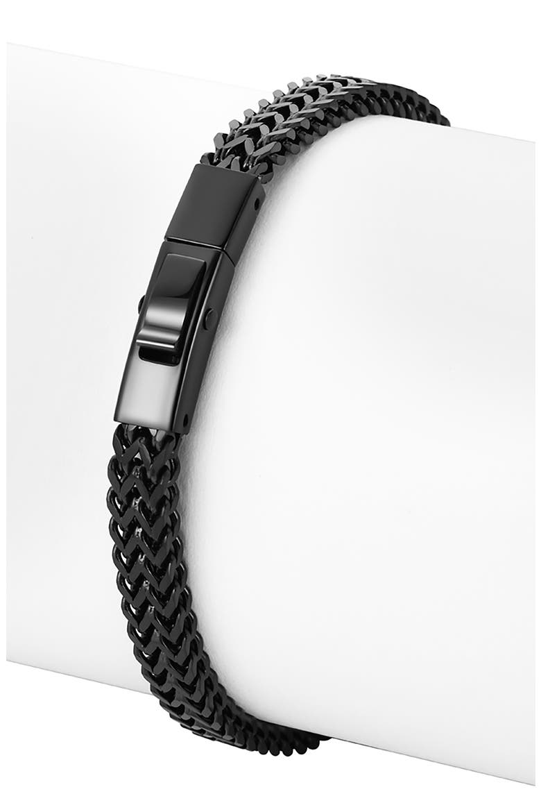 Men's Franco Chain Bracelet, Alternate, color, BLACK