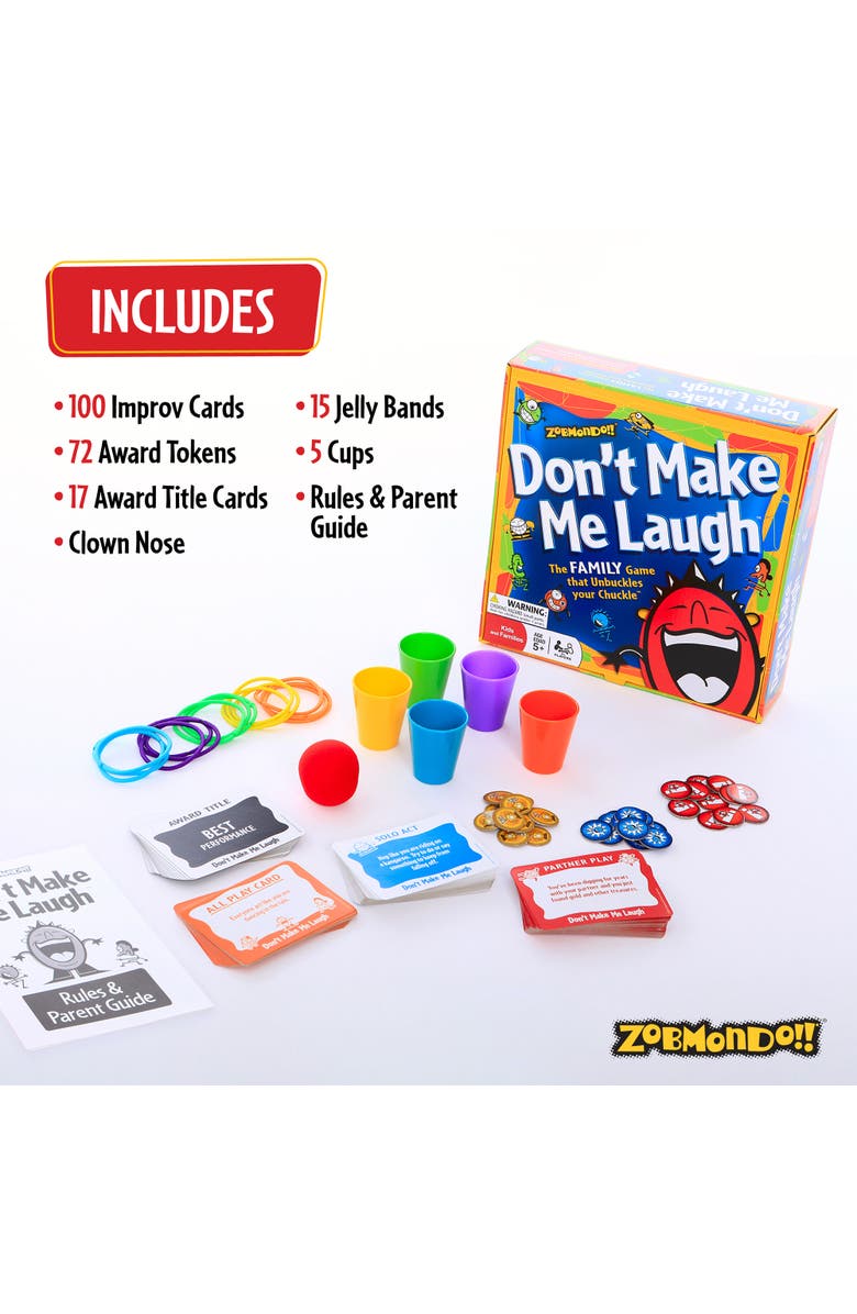 Zobmondo!! Don't Make Me Laugh! Silly Charades Party Game, Alternate, color, Multicolored