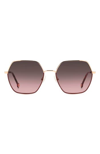 Carolina Herrera 55mm Gradient Geometric Sunglasses In Gold