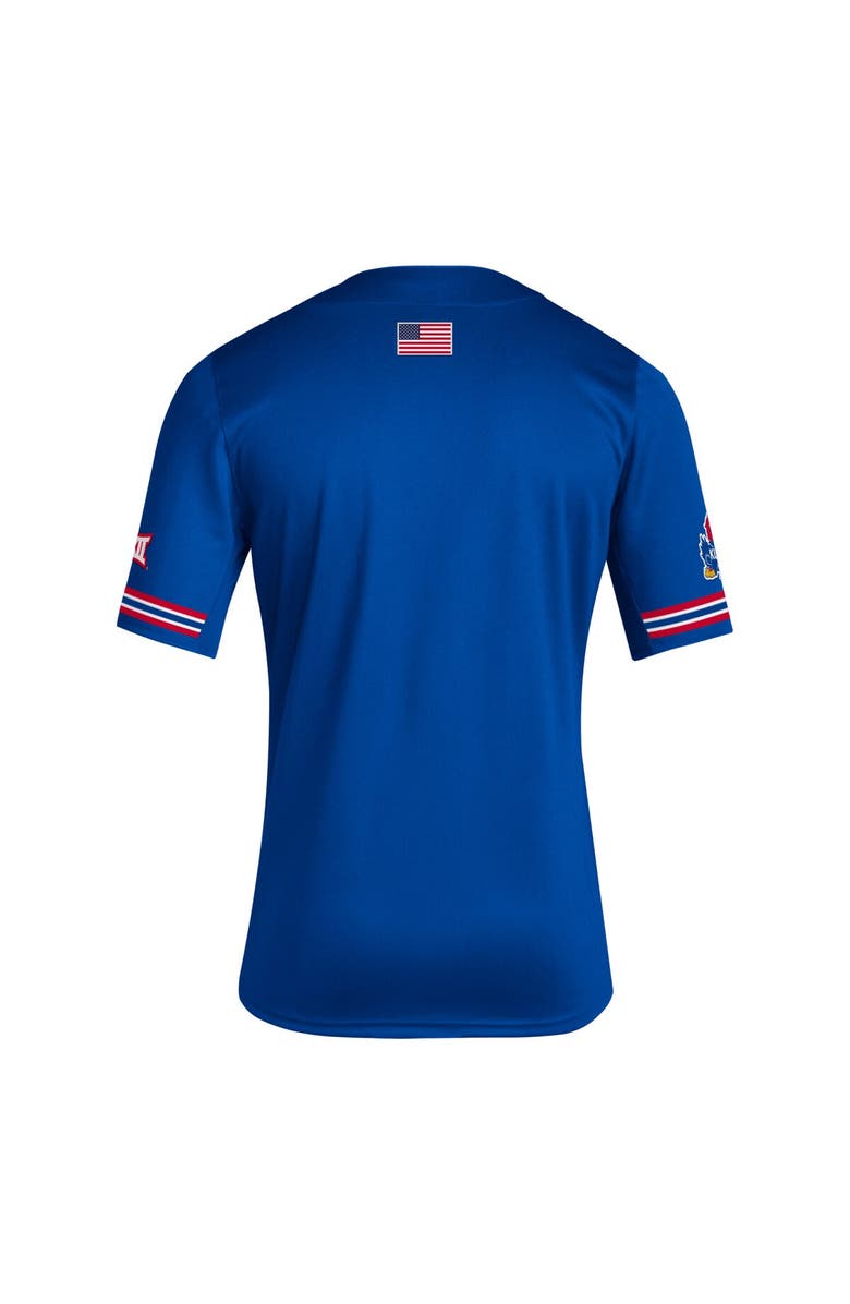 adidas Men's adidas Royal Kansas Jayhawks Reverse Retro Replica Baseball Jersey, Alternate, color, Royal
