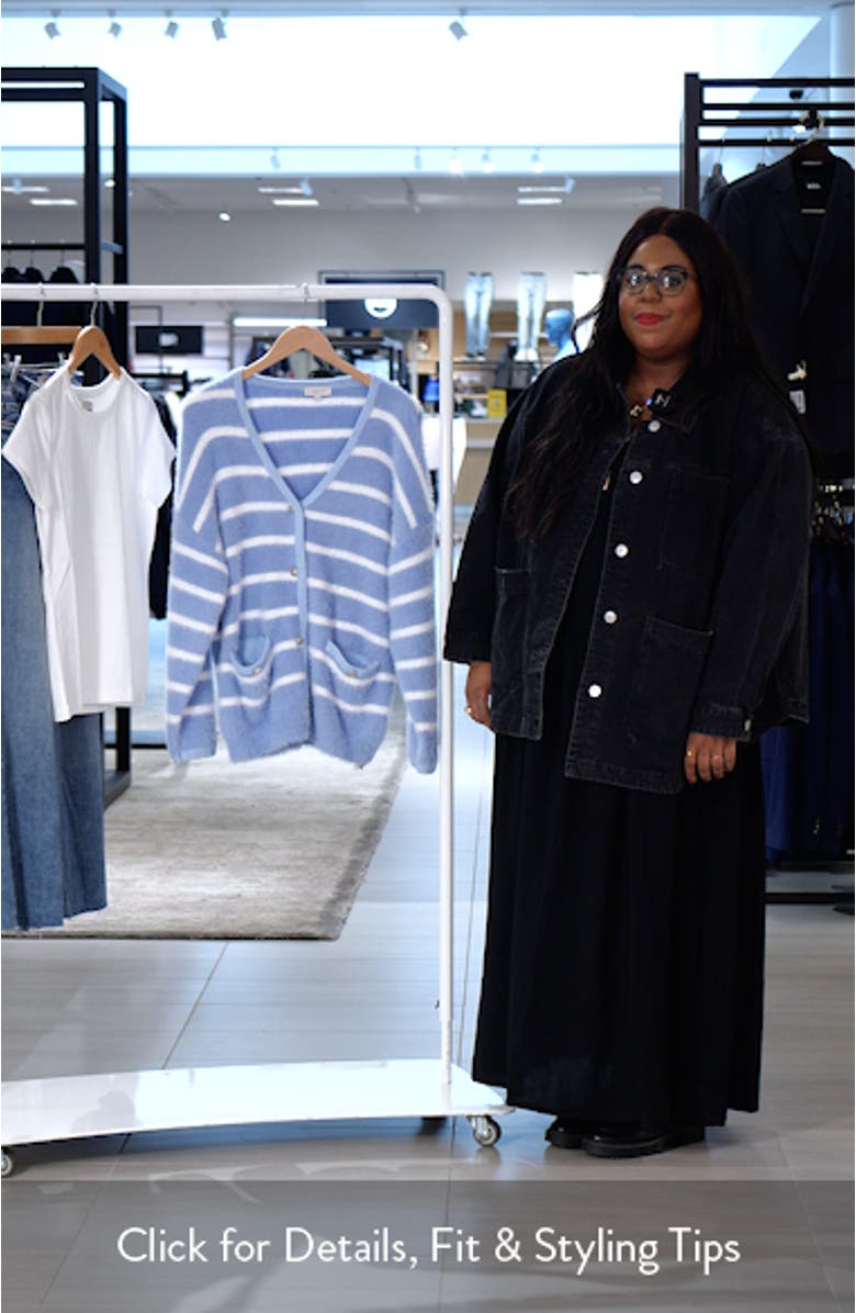 Elodie Stripe Fuzzy Cardigan, sales video thumbnail