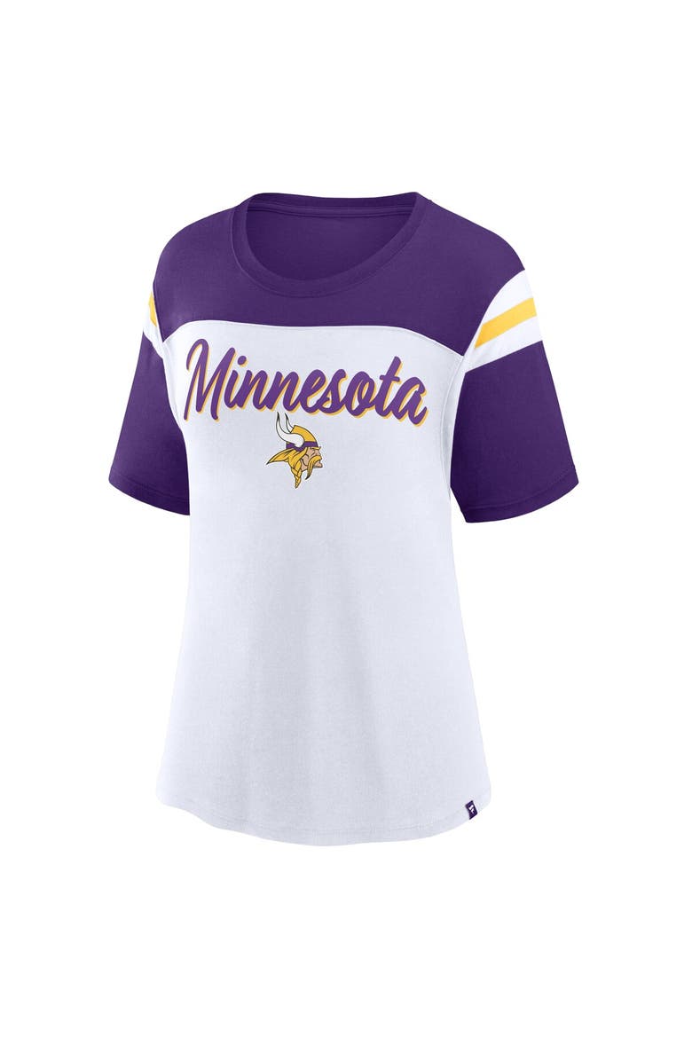 Women's Fanatics White/Purple Minnesota Vikings Cheer Chant Fashion Crop Top, Alternate, color, White
