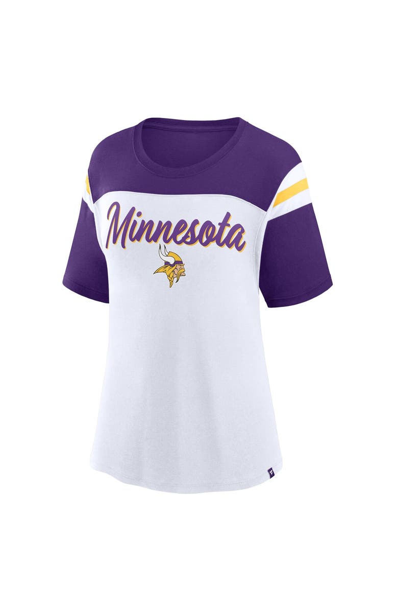 FANATICS Women's Fanatics White/Purple Minnesota Vikings Cheer Chant Fashion Crop Top, Alternate, color, White