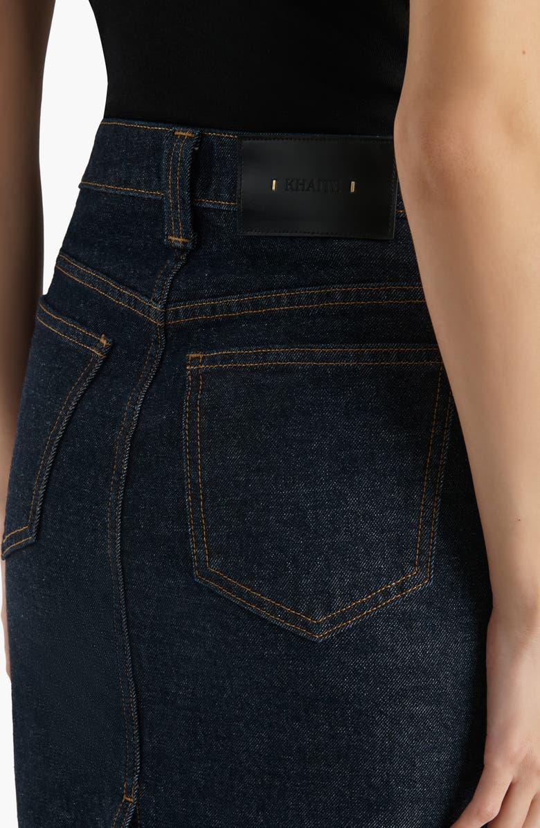 Khaite Kendra Denim Pencil Skirt, Alternate, color, Benson