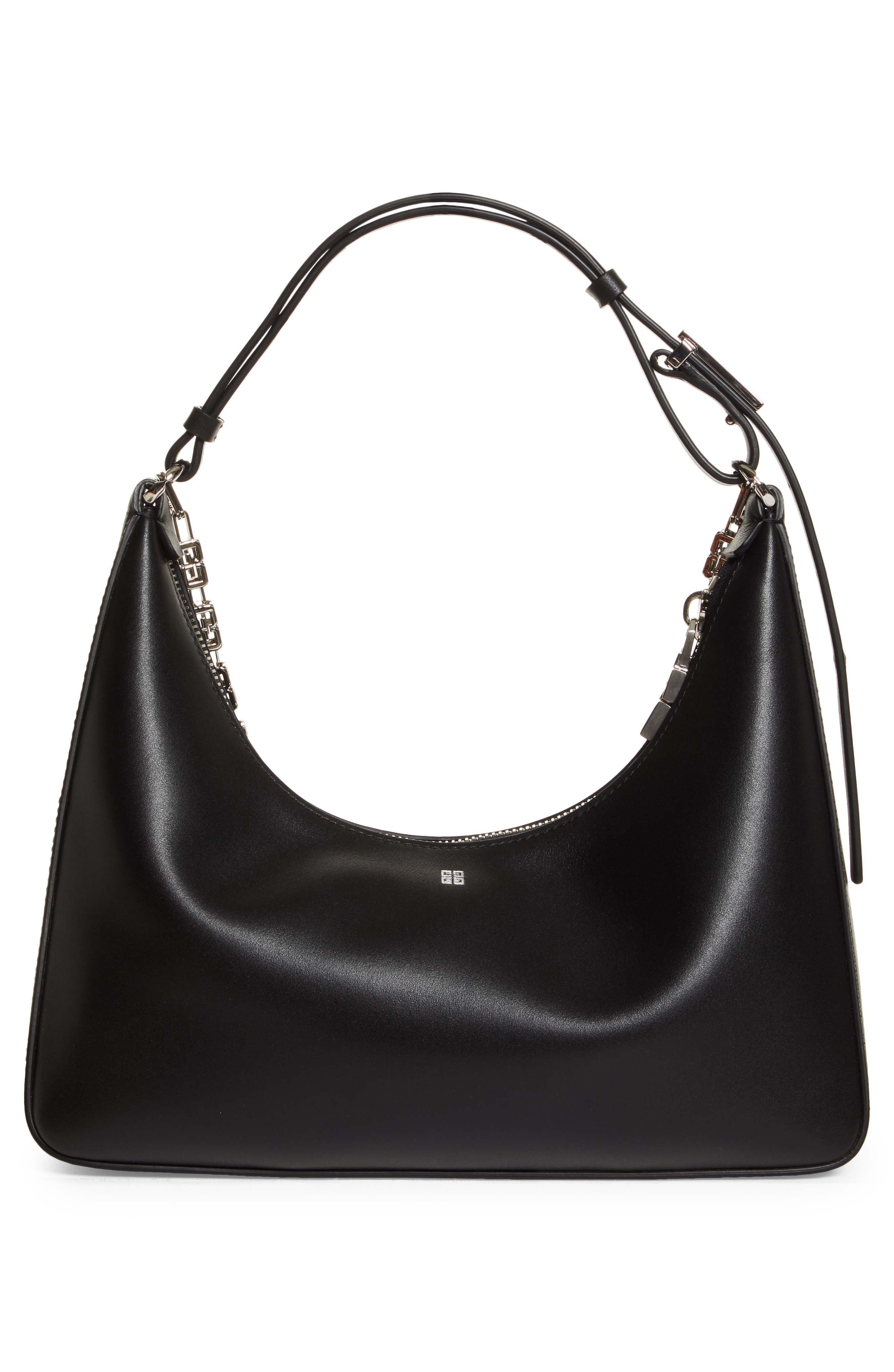 Givenchy Small Moon Cut Out Leather Hobo Bag, Alternate, color, 