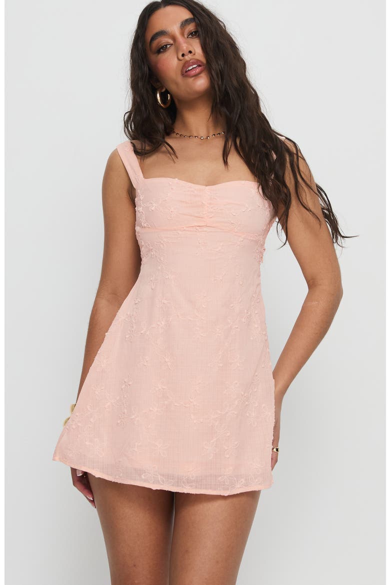Mcbeath Floral Jacquard Minidress, Alternate, color, LIGHT PINK