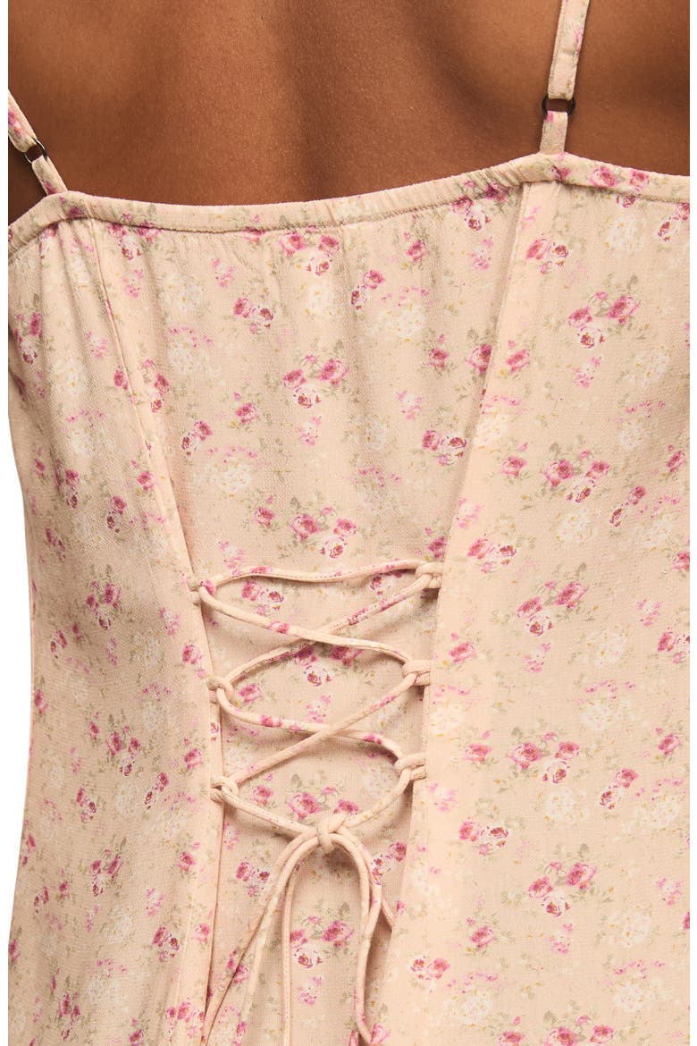 Simone Floral Midi Slipdress, Alternate, color, PEACH FLORAL