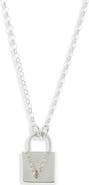 MESHMERISE Diamond Padlock Initial Pendant Necklace - 0.12ct.