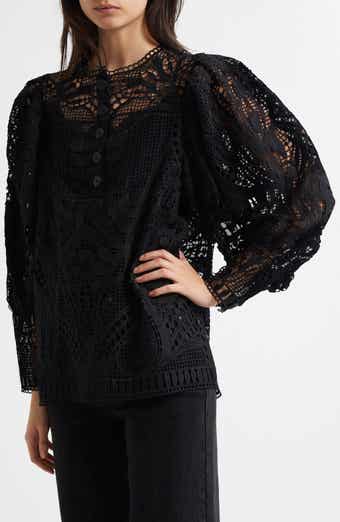 FARM Rio Guipure Lace Top
