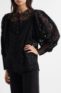 FARM Rio Guipure Lace Top