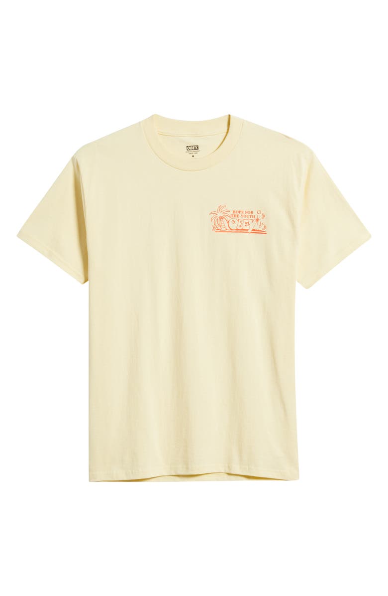 Obey Hope for The Youth Graphic T-Shirt, Alternate, color, Pale Yellow