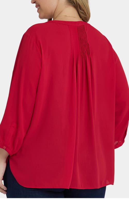 Nydj Pintuck Blouse In Red