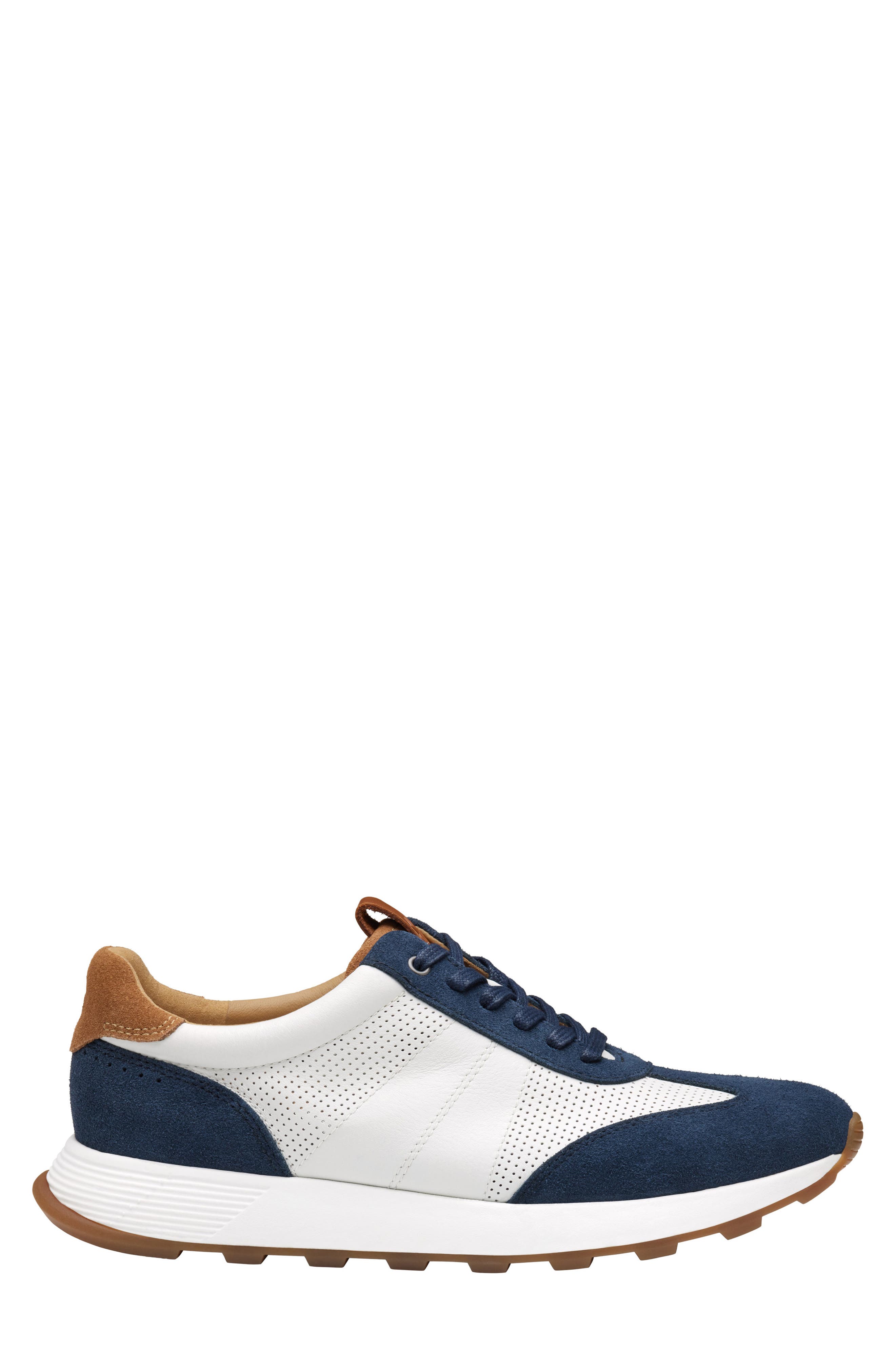 Kinnon T-Toe Sneaker, Alternate, color, NAVY SUEDE/ WHITE FULL GRAIN