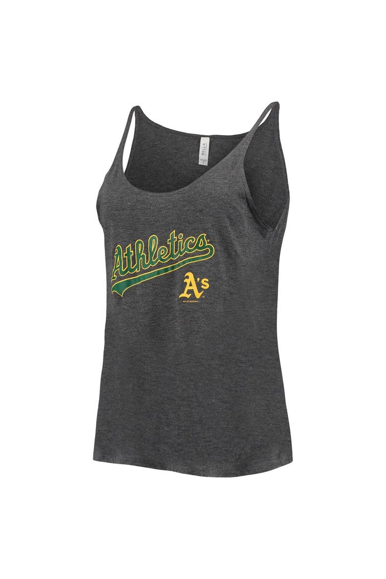Women's Soft as a Grape Heathered Charcoal Oakland Athletics Slouchy Tank Top, Alternate, color, Heather Charcoal