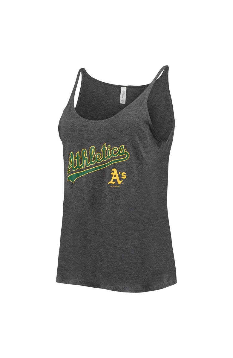 SOFT AS A GRAPE Women's Soft as a Grape Heathered Charcoal Oakland Athletics Slouchy Tank Top, Alternate, color, Heather Charcoal