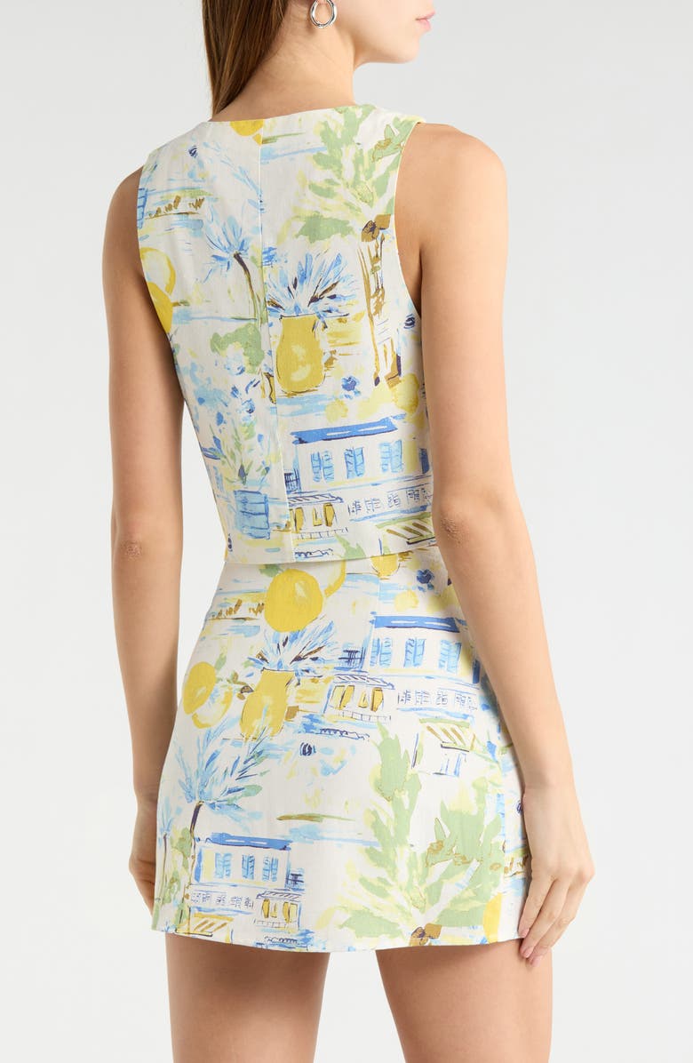 SUGARLIPS Amalfi Coast Kayri Buttoned Crop Top, Alternate, color, 