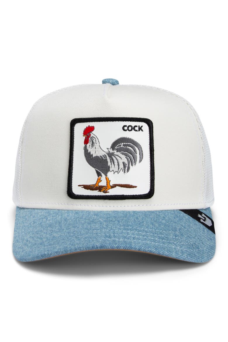 Rooster Patch Snapback Baseball Cap, Alternate, color, WHITE