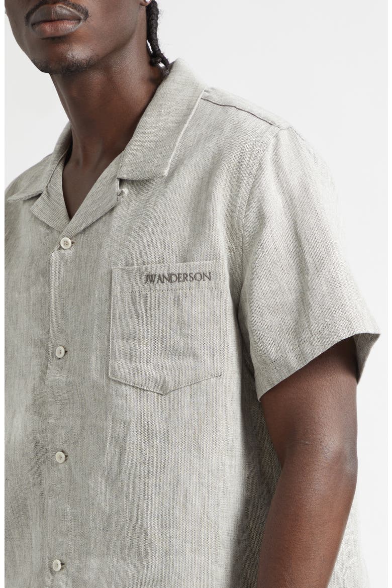 x Guinness Jacquard Linen & Cotton Camp Shirt, Alternate, color, CLAY