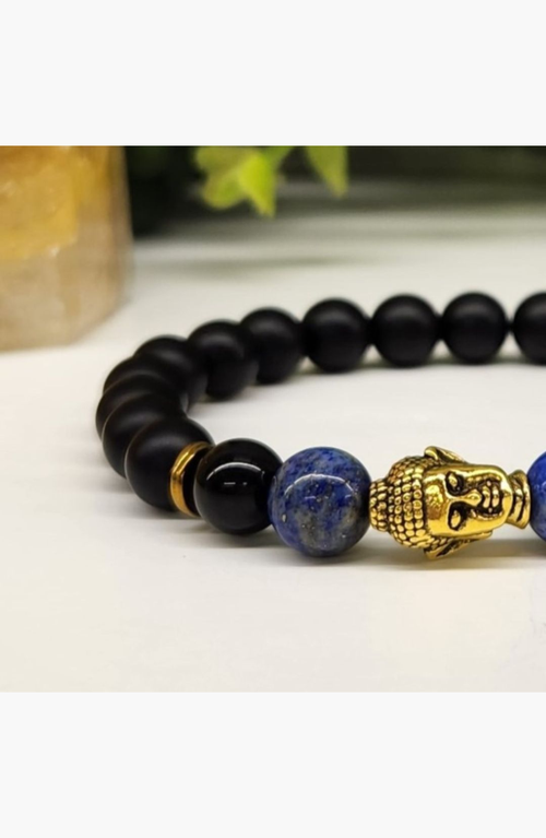 Humanist Beauty Buddha Obsidian Beaded Bracelet