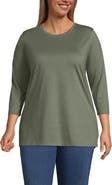 Lands' End Plus Size 3/4 Sleeve Cotton Supima Tunic