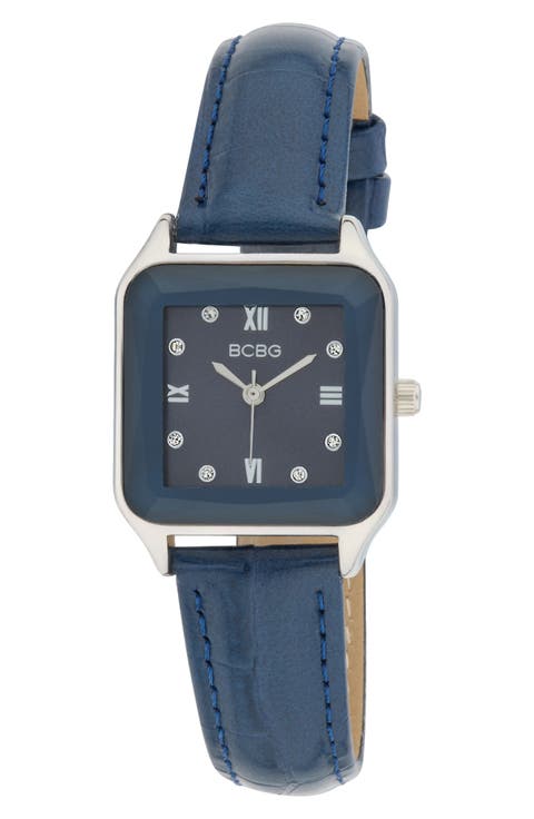 Prism Faux Leather Strap Watch, 27mm