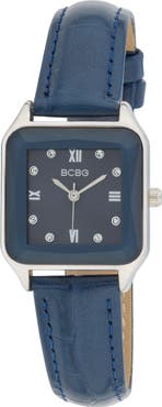 BCBG Prism Faux Leather Strap Watch, 27mm