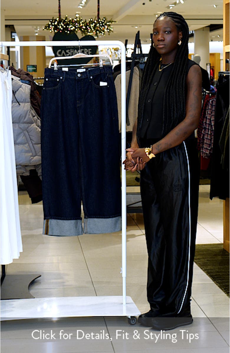 High Waist Cuffed Baggy Wide Leg Jeans, sales video thumbnail