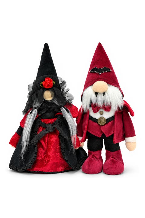 Victorian Vampire Couple Halloween Plush Gnome Set