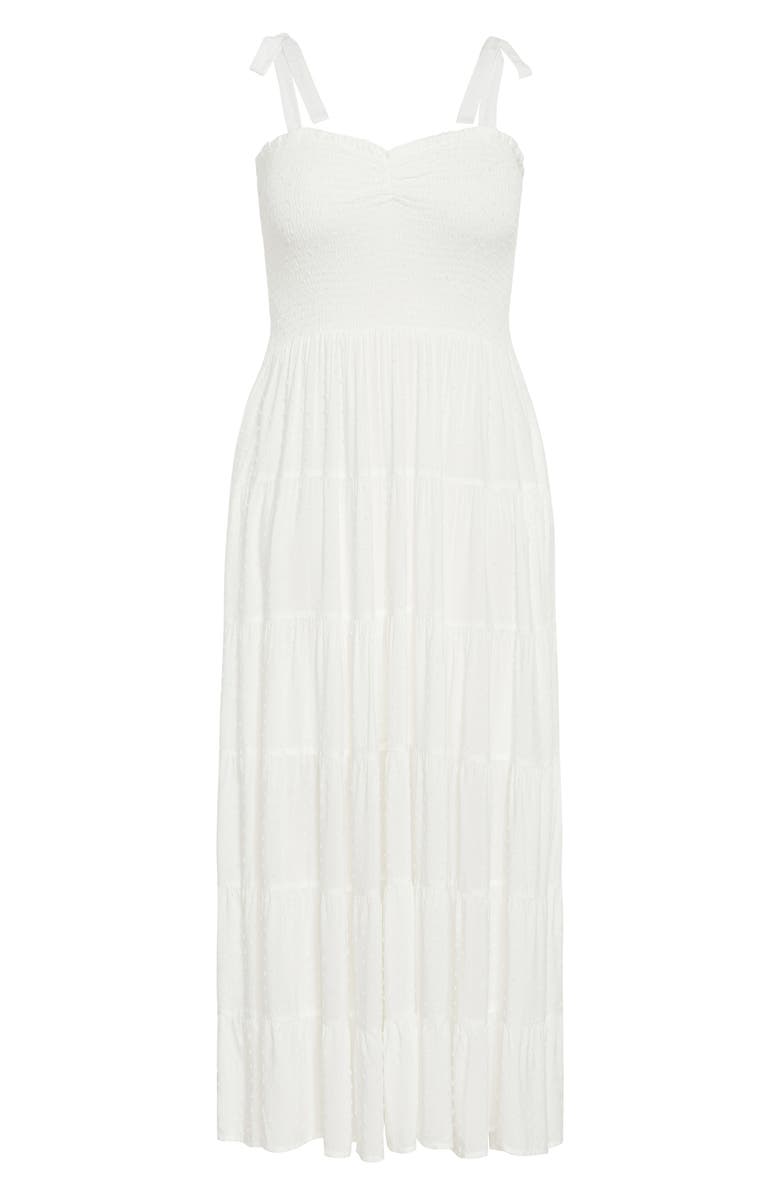 City Chic Spot Sara Dobby Maxi Dress, Alternate, color, Ivory