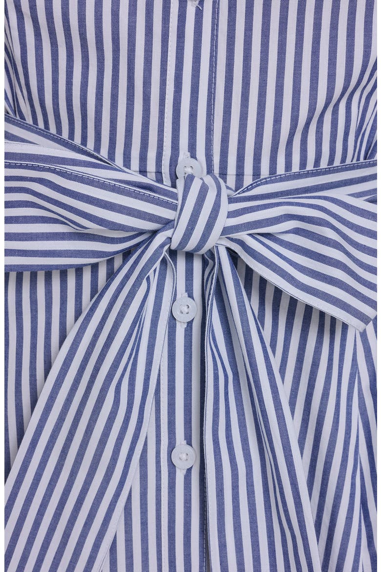Stripe Short Sleeve Cotton Shirtdress, Alternate, color, BRIGHT WHITE/ MARINA BLUE