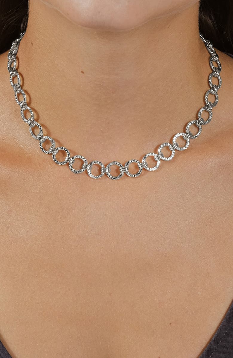 Sterling Forever Molten Chain Necklace, Alternate, color, Silver