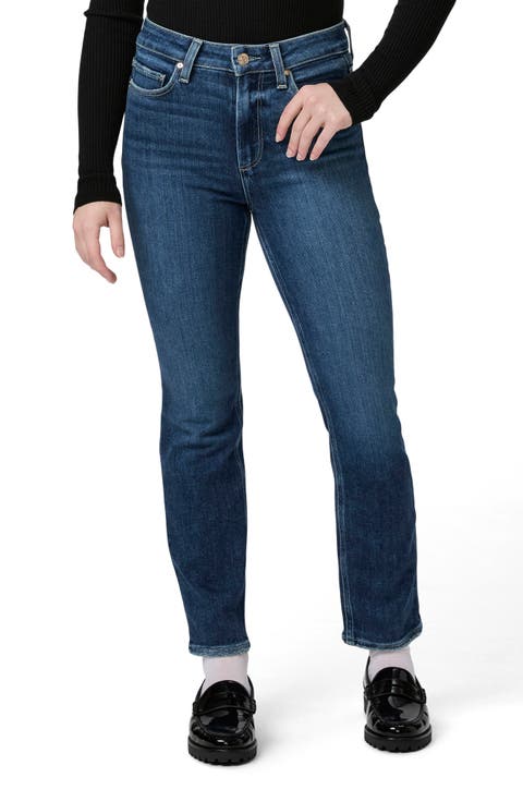 PAIGE Cindy High Waist Ankle Straight Leg Jeans (Arpeggio) (Petite)