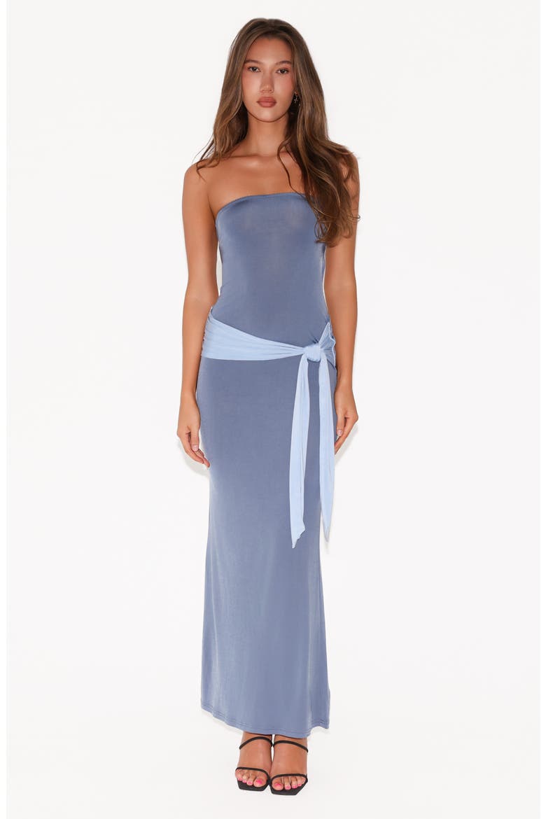 Tove Strapless Maxi Dress, Alternate, color, BLUE