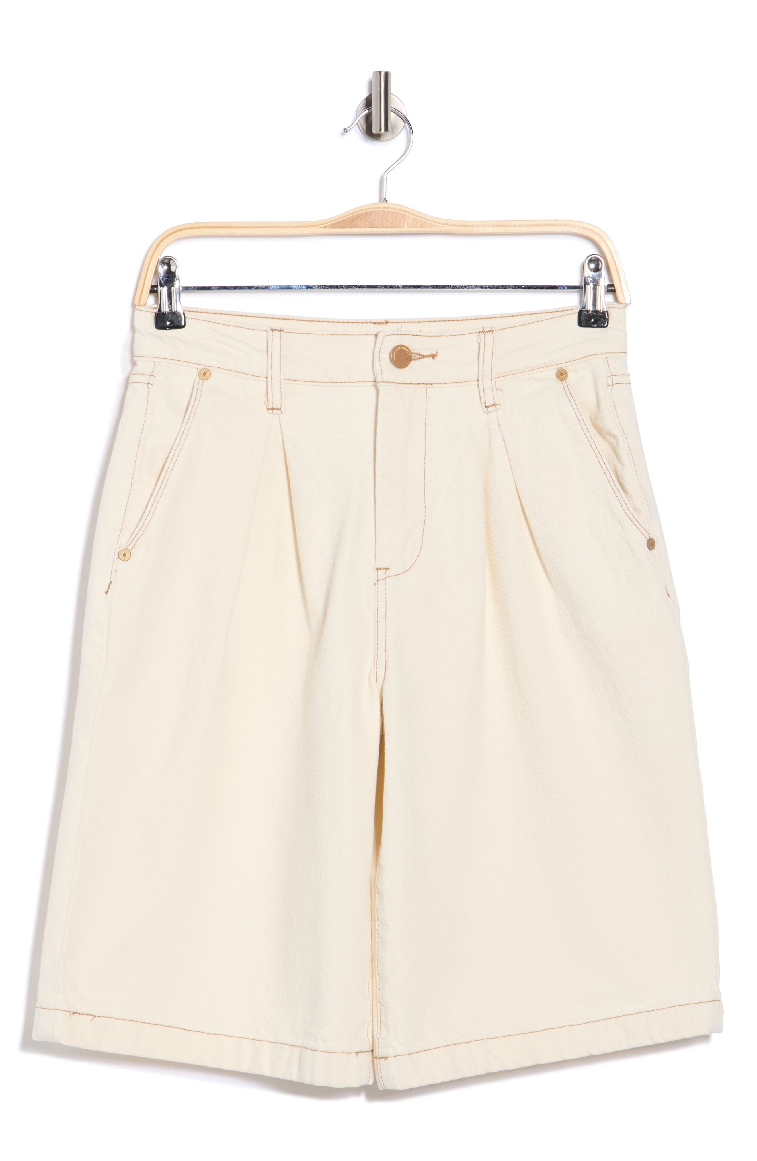 BLANKNYC Pleated Front Denim Bermuda Shorts